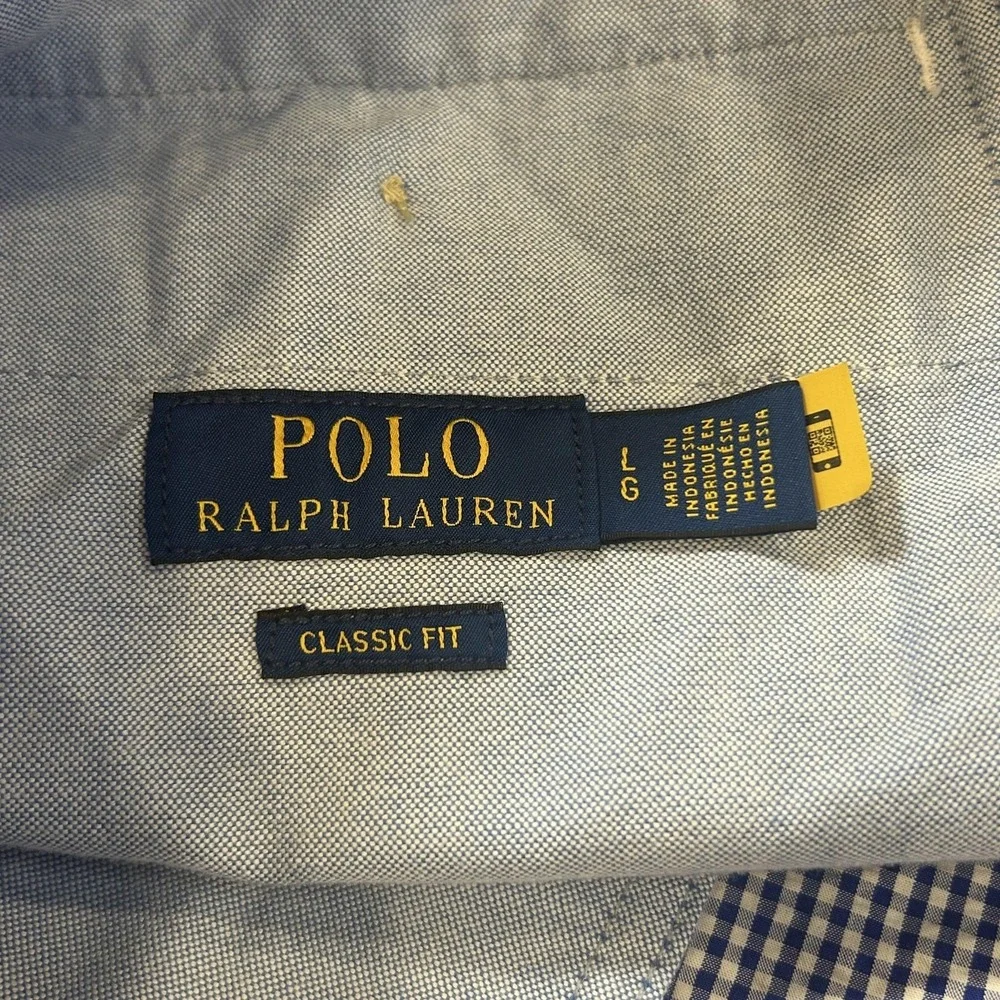 Polo Ralph Lauren Shorts Mens Large Blue Check Chino Classic Fit 6